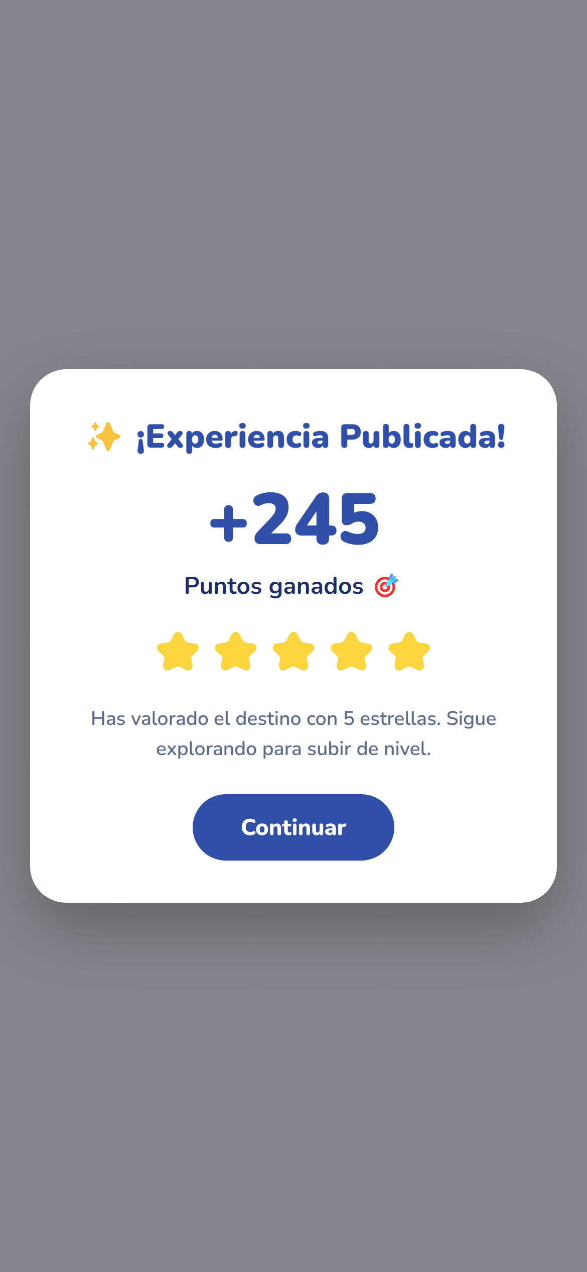 Experiencia publicada con puntuación
